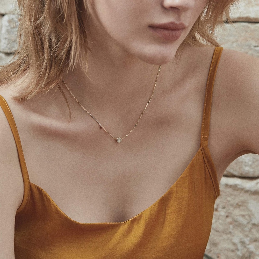 Dainty Mini Dot Gold Fill Sterling Necklace NWT - Picture 8 of 10